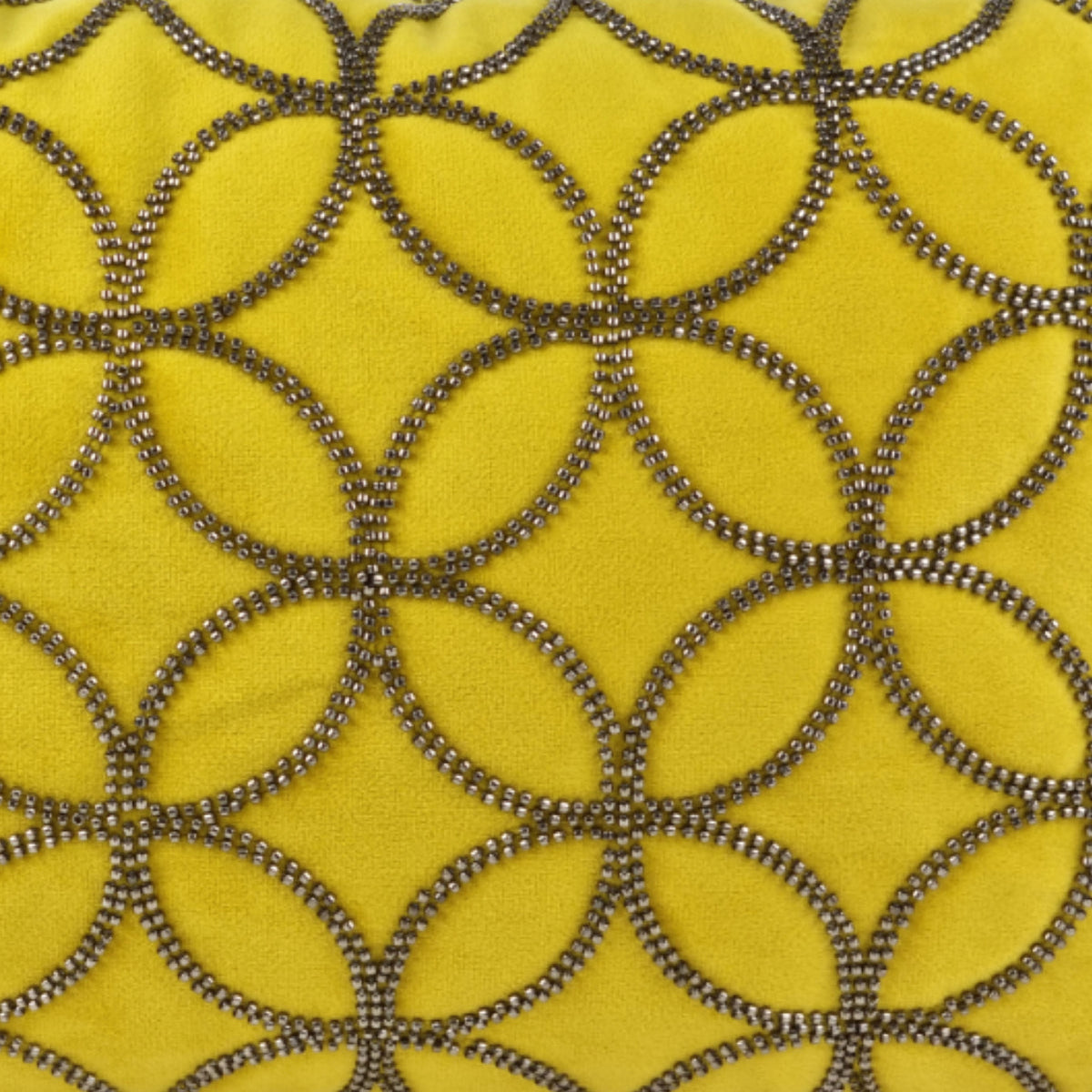 Cushion BELLUS 35x50 Mustard Yellow Velvet with Beads