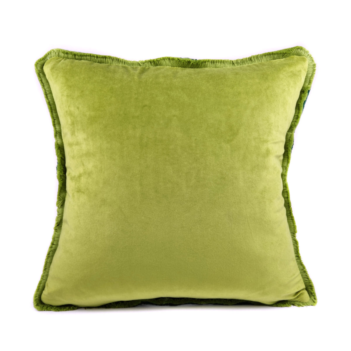 Almofada BELLUS 45x45 Veludo 2 Tons de Verde com Franja