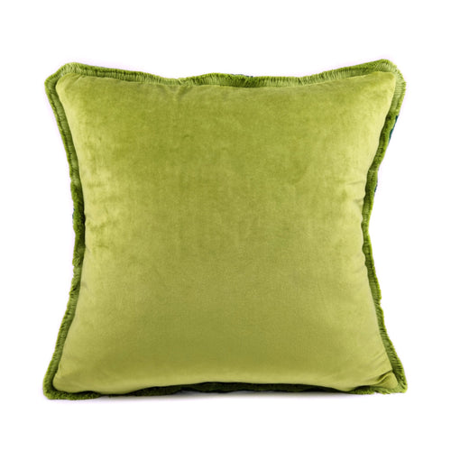 Almofada BELLUS 45x45 Veludo 2 Tons de Verde com Franja