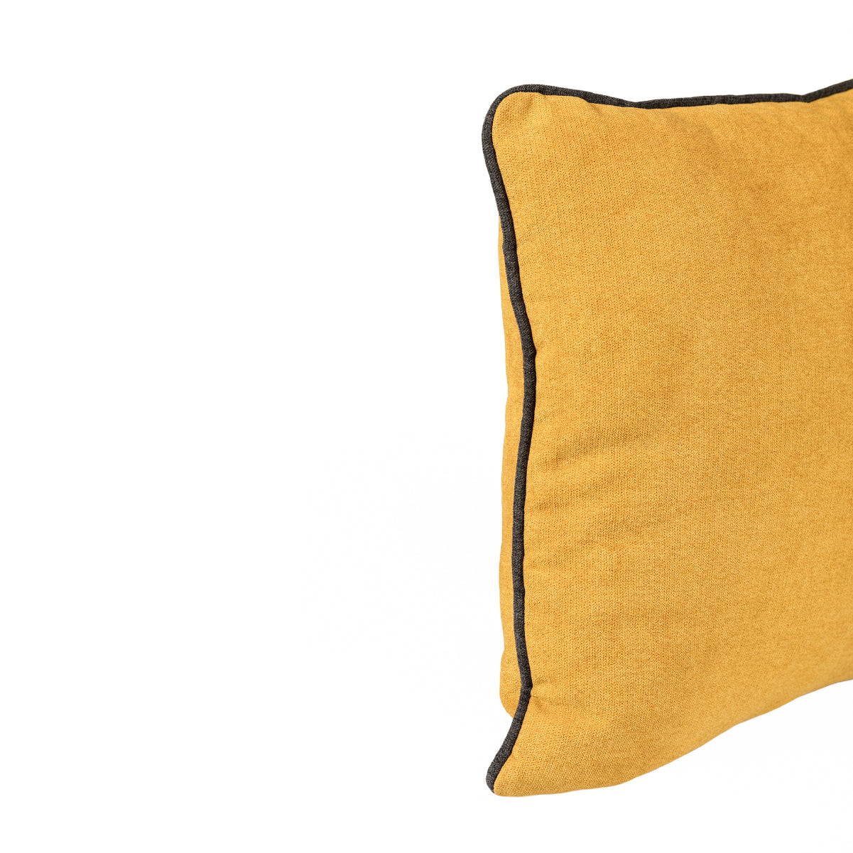 BELLUS Cushion 45x45 Mustard Yellow Velvet with Black Piping
