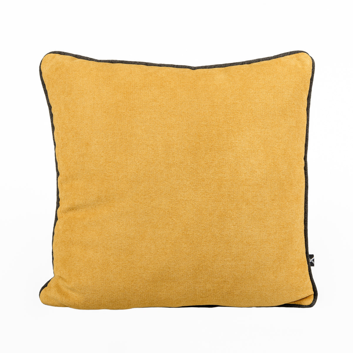 BELLUS Cushion 45x45 Mustard Yellow Velvet with Black Piping