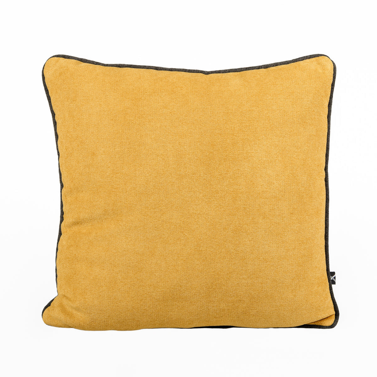 BELLUS Cushion 45x45 Mustard Yellow Velvet with Black Piping