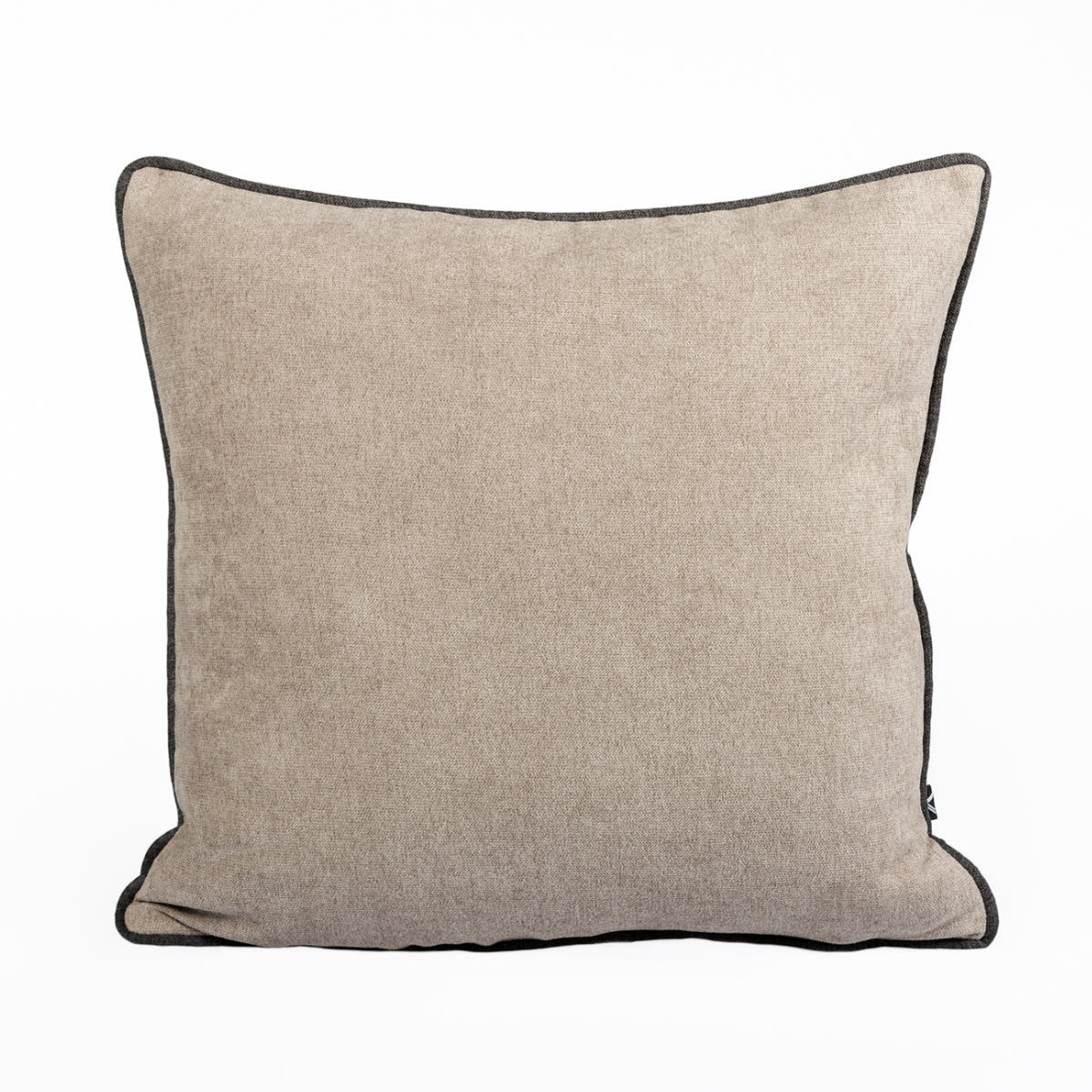 Almofada BELLUS 45x45 Veludo Bege Toupeira com Vivo Preto