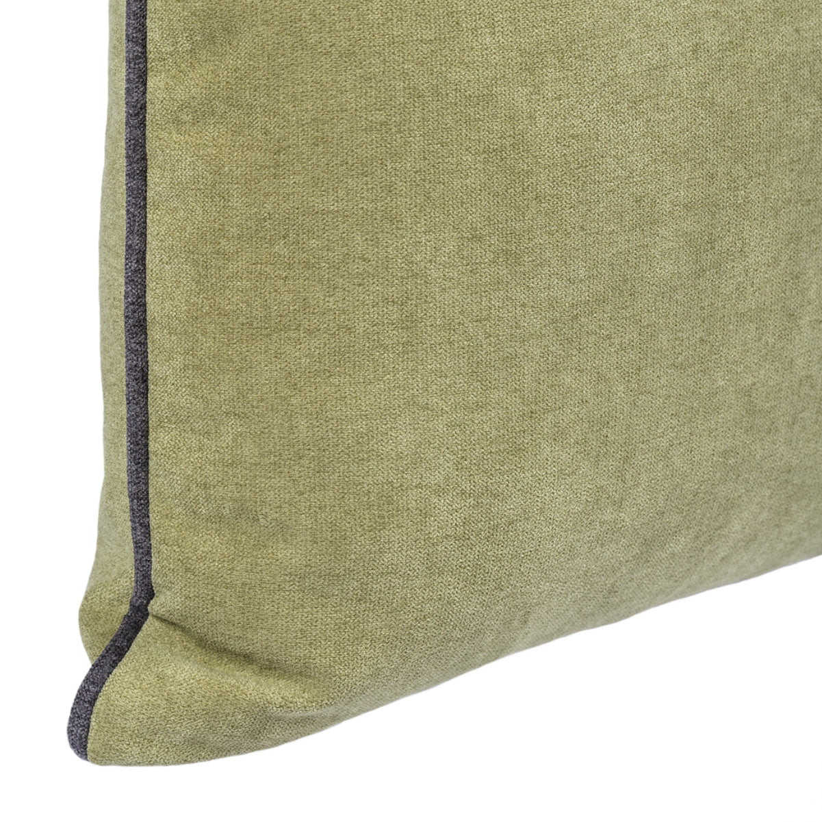 Almofada BELLUS 45x45 Veludo Verde Musgo com Vivo Preto