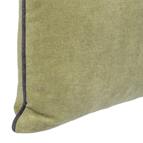 BELLUS Cushion 45x45 Moss Green Velvet with Black Piping