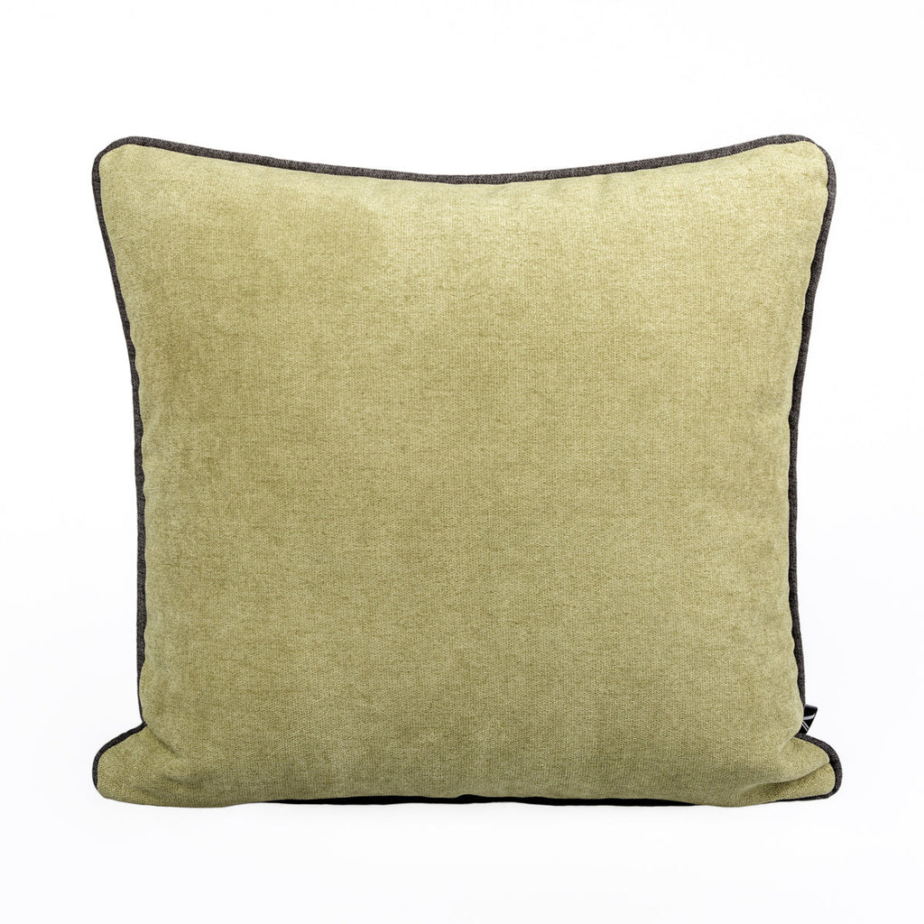 Almofada BELLUS 45x45 Veludo Verde Musgo com Vivo Preto