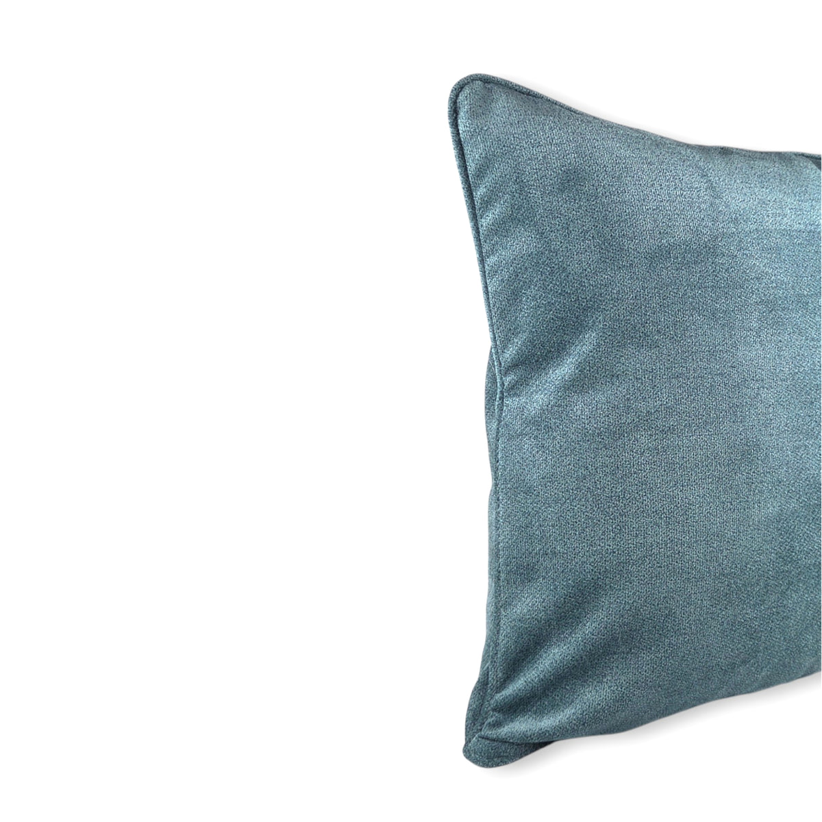 Cushion BELLUS 50x50 in petrol blue velvet with piping