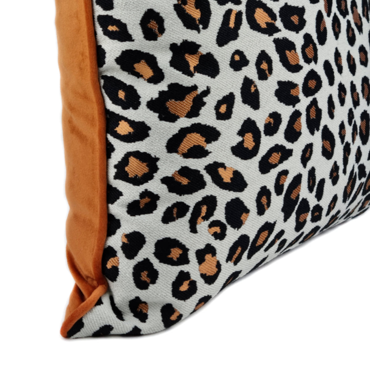 Almofada DINJA 45x45 Leopardo com verso Veludo Laranja