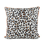 Cushion DINJA 45x45 Leopard Print with Orange Velvet Back