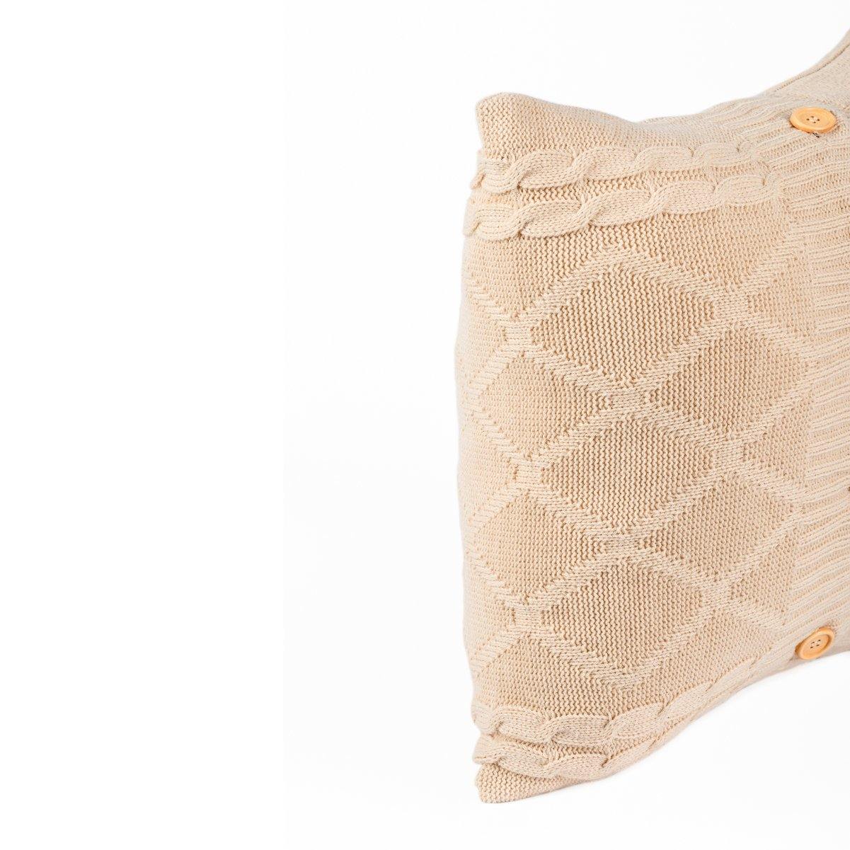 Almofada DINJA 45x45 Malha Bege - KUXIN // Home Fashion