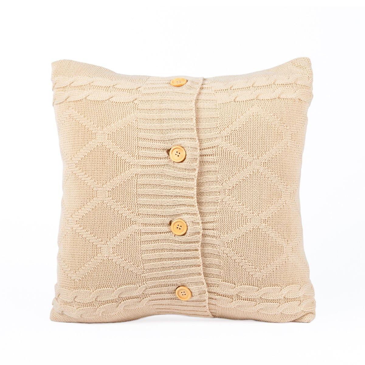 Almofada DINJA 45x45 Malha Bege - KUXIN // Home Fashion