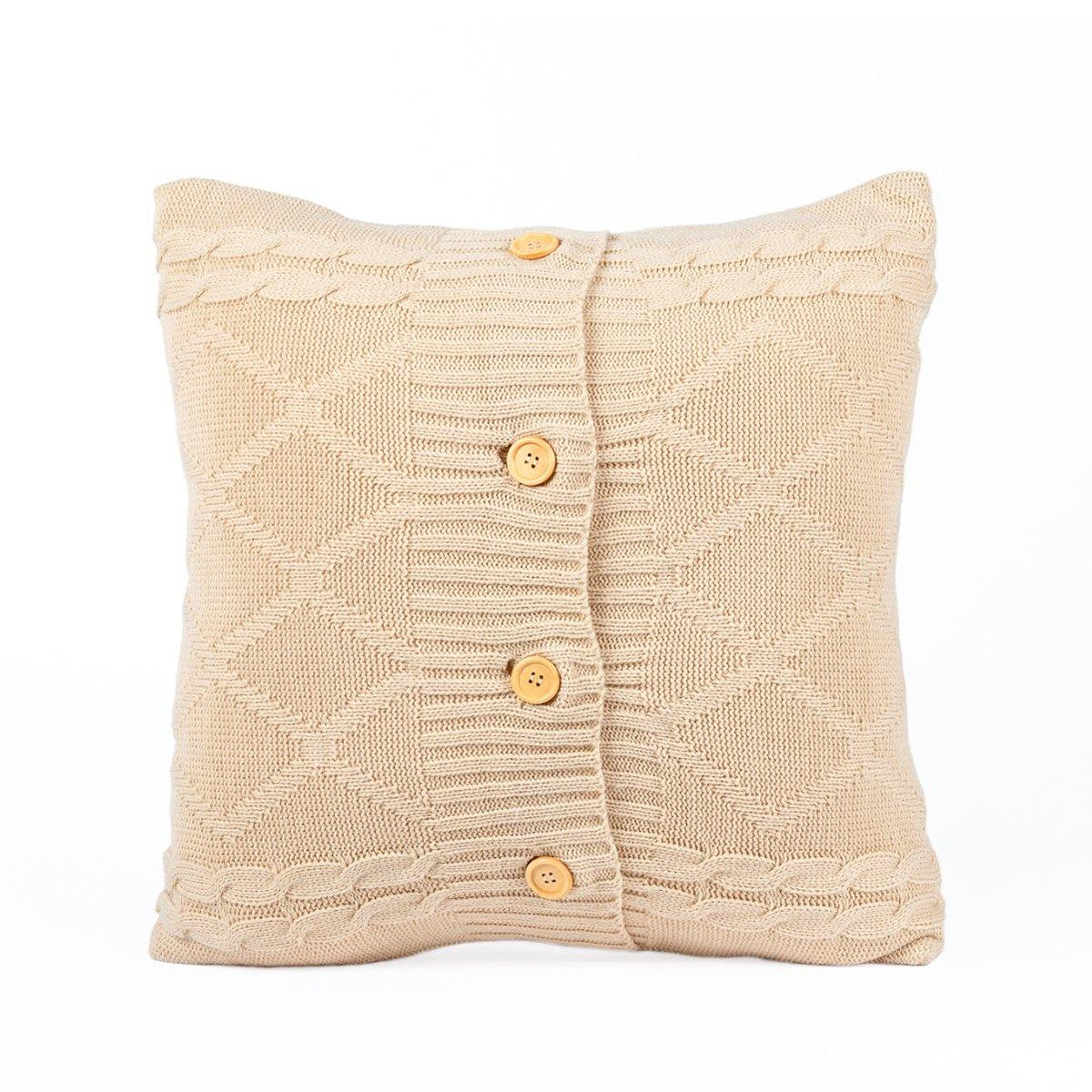 Almofada DINJA 45x45 Malha Bege - KUXIN // Home Fashion