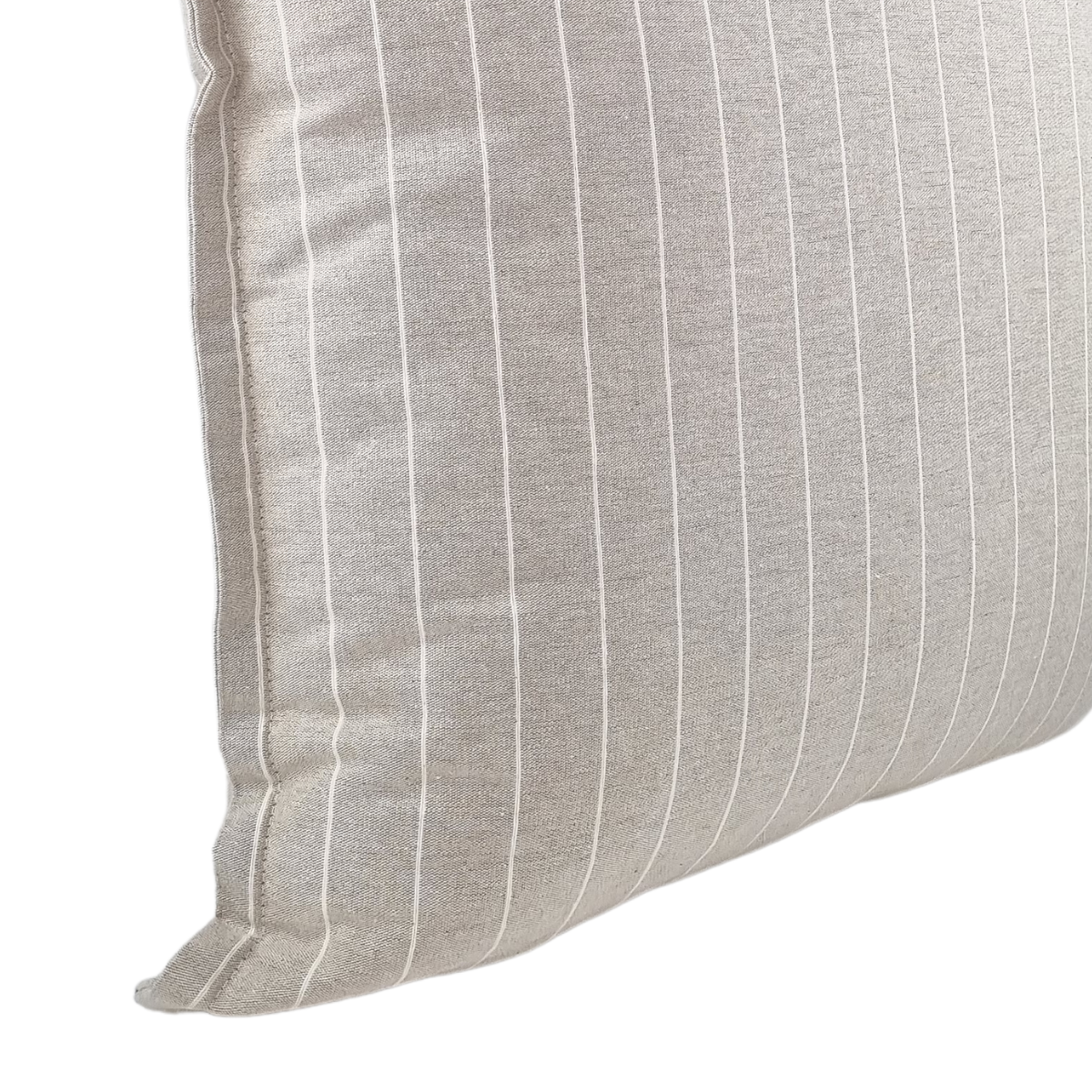 Almofada DINJA 50x50 Linho Bege com risca Cru e rebordo