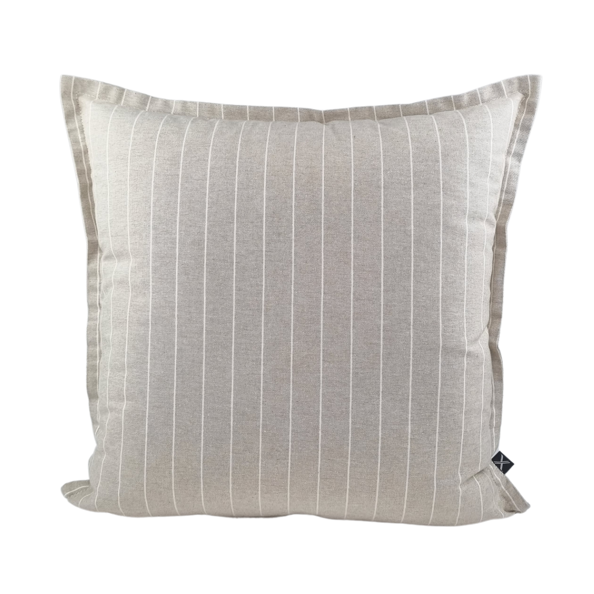 Almofada DINJA 50x50 Linho Bege com risca Cru e rebordo