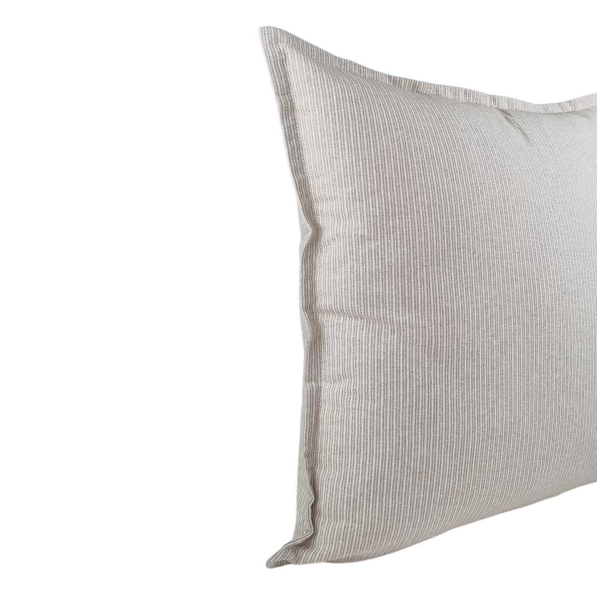 Almofada DINJA 50x50 Linho Bege com risca fina Cru e rebordo