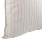 Almofada DINJA 50x50 Linho Cru com risca fina tripla Castanha e rebordo