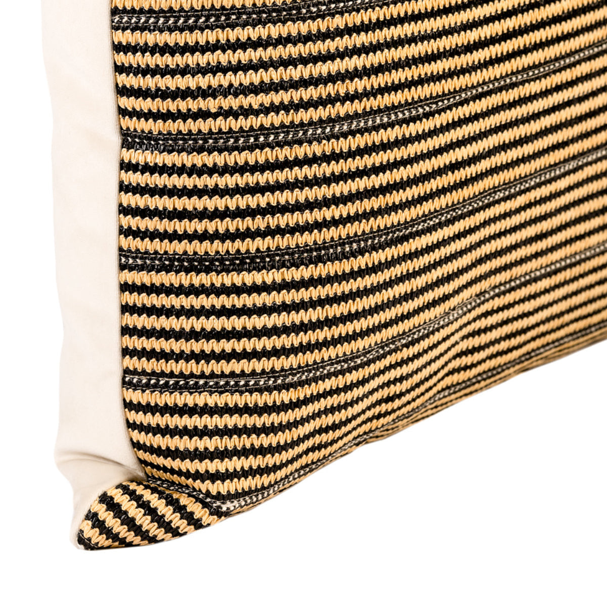 DINJA Cushion 55x55 Black and Beige Raffia