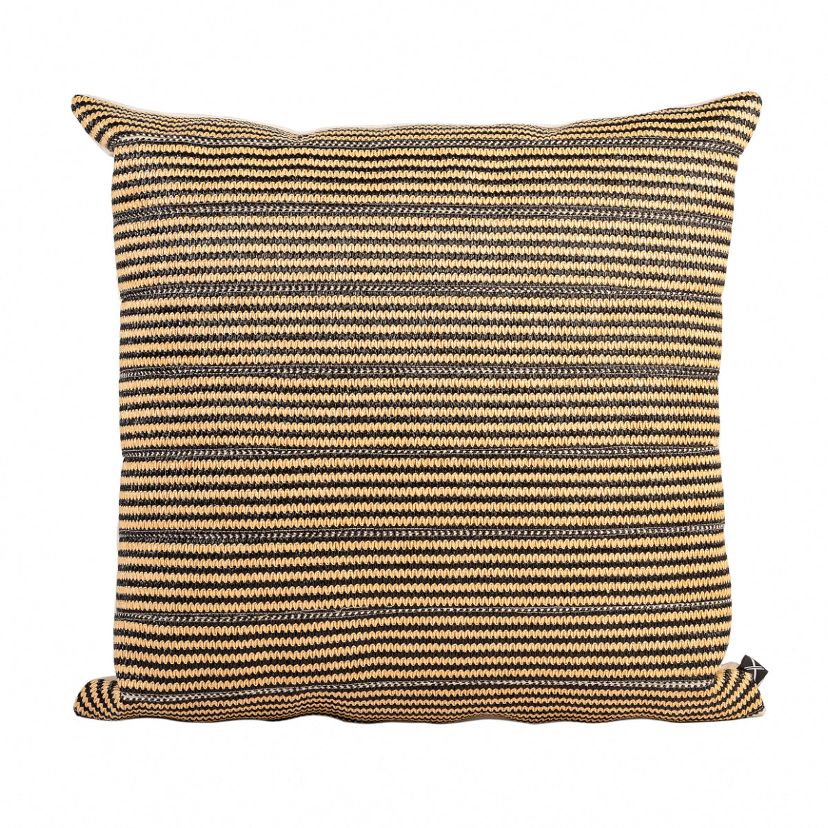 DINJA Cushion 55x55 Black and Beige Raffia