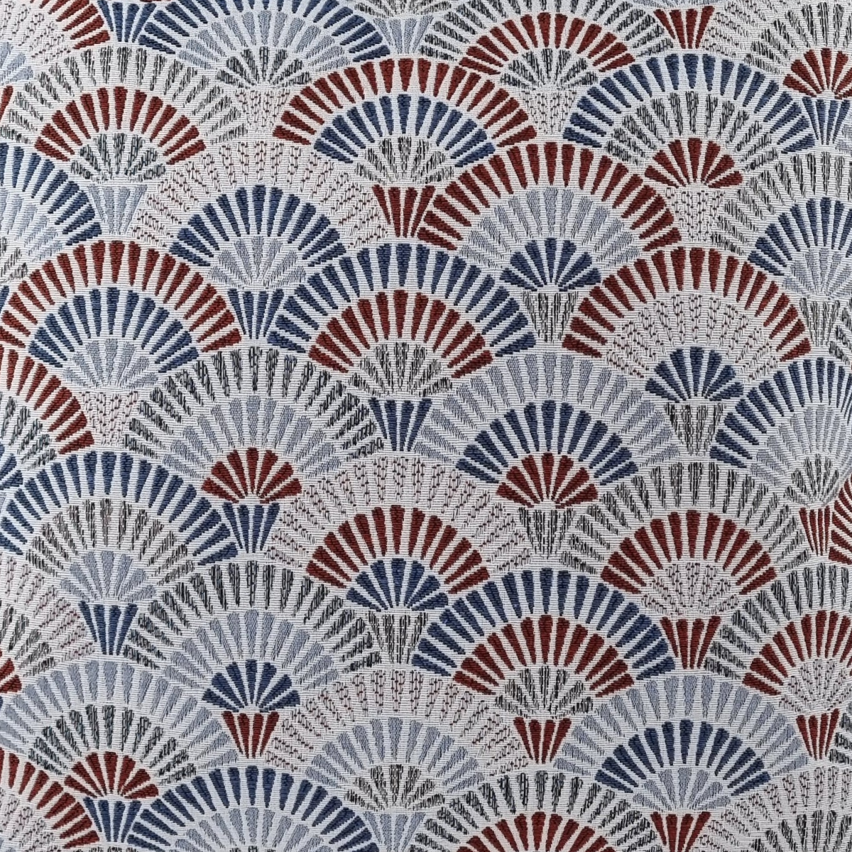 MUDELL 45x45 Cushion Santiago Geometric Pattern with Blue Velvet Back