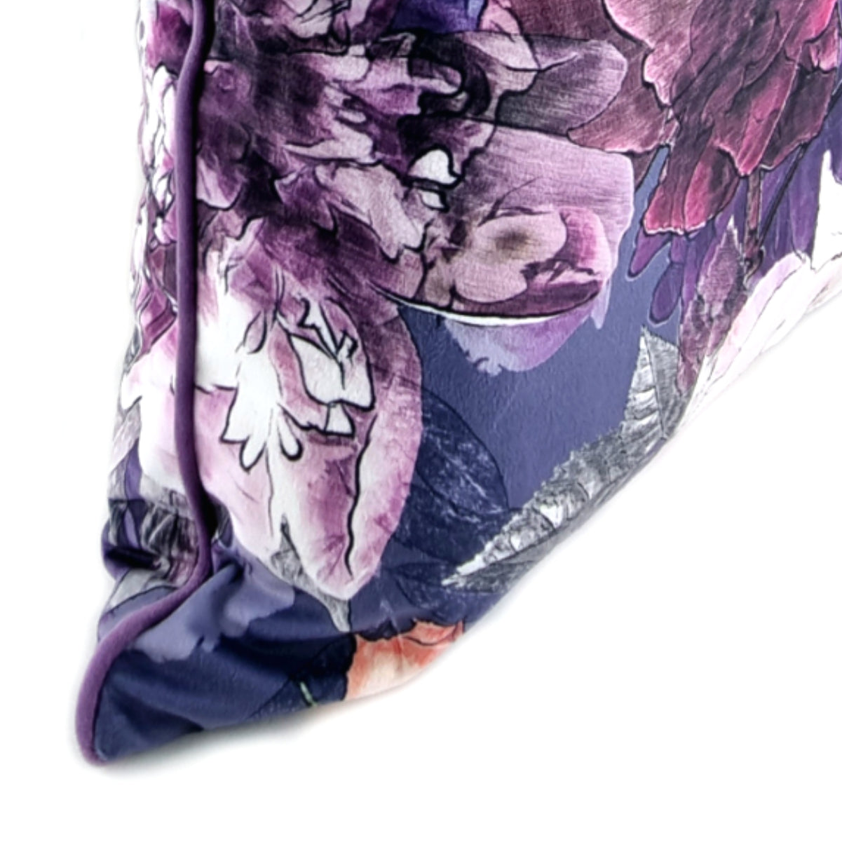 Almofada FJURI 45x45 Floral Roxo e Azul com Vivo