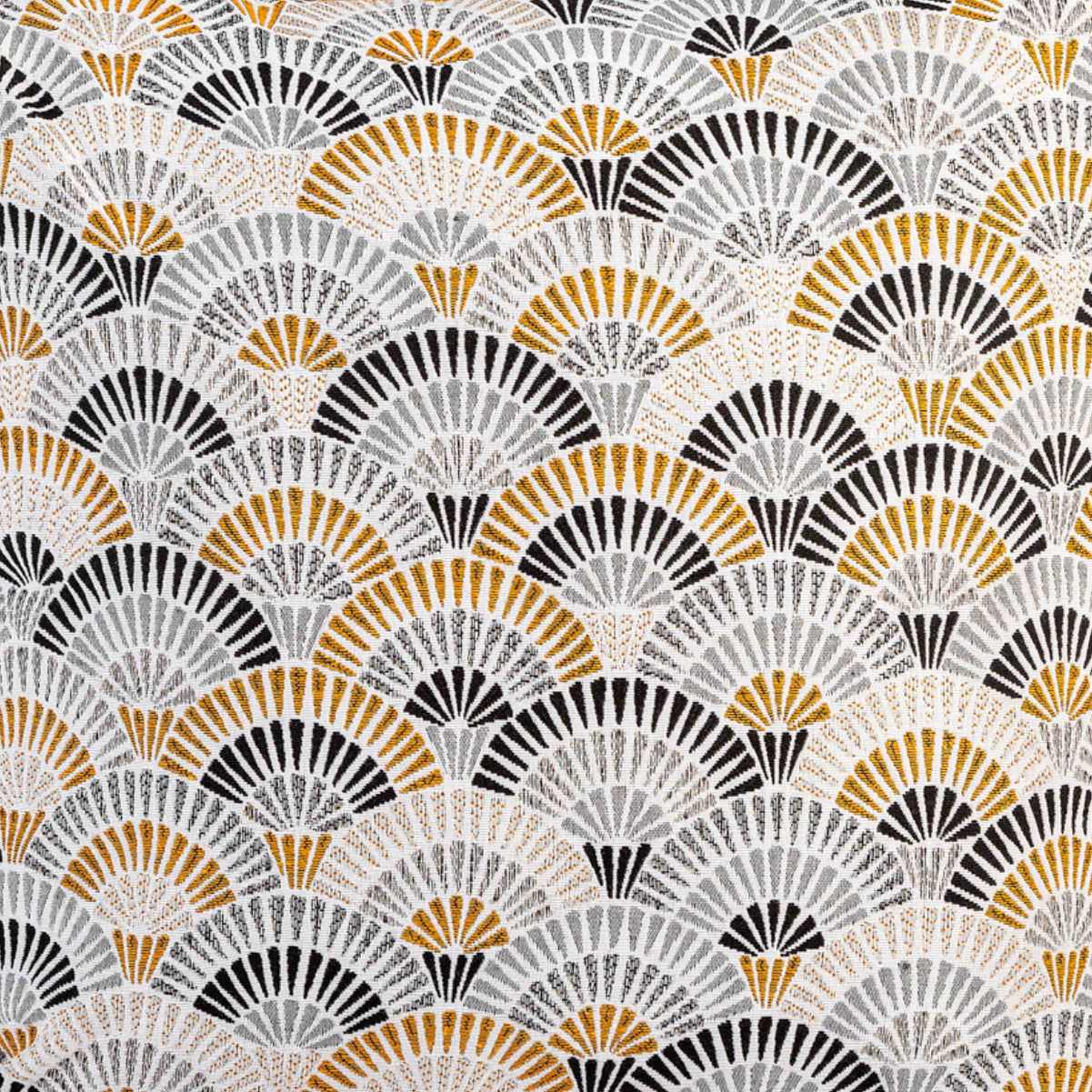 MUDELL 45x45 Cushion Santiago Geometric Pattern with Mustard Velvet Back