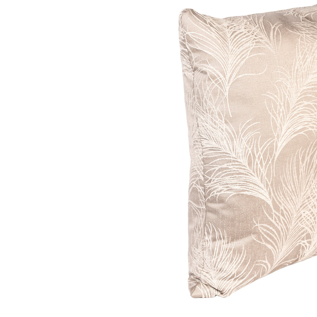 Almofada FJURI 55x55 Acetinada Folhas Bege