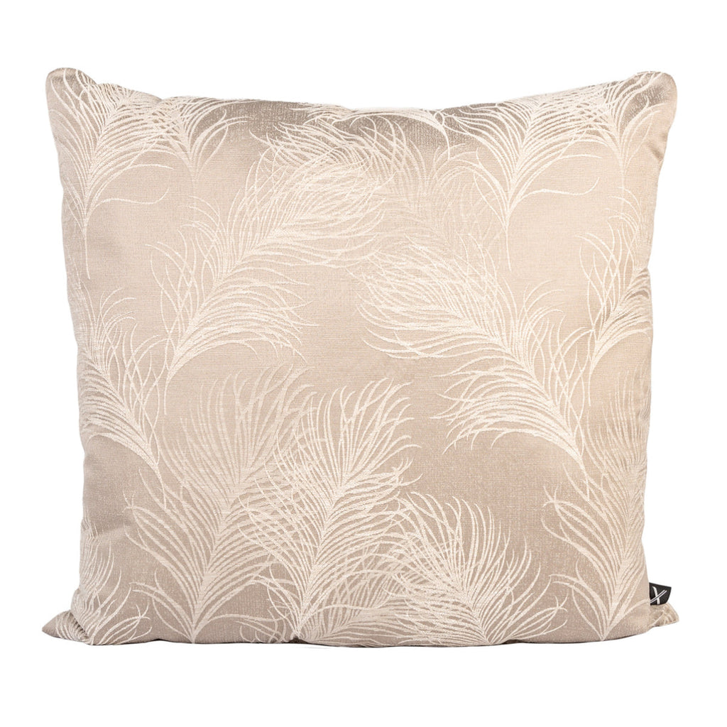 Almofada FJURI 55x55 Acetinada Folhas Bege
