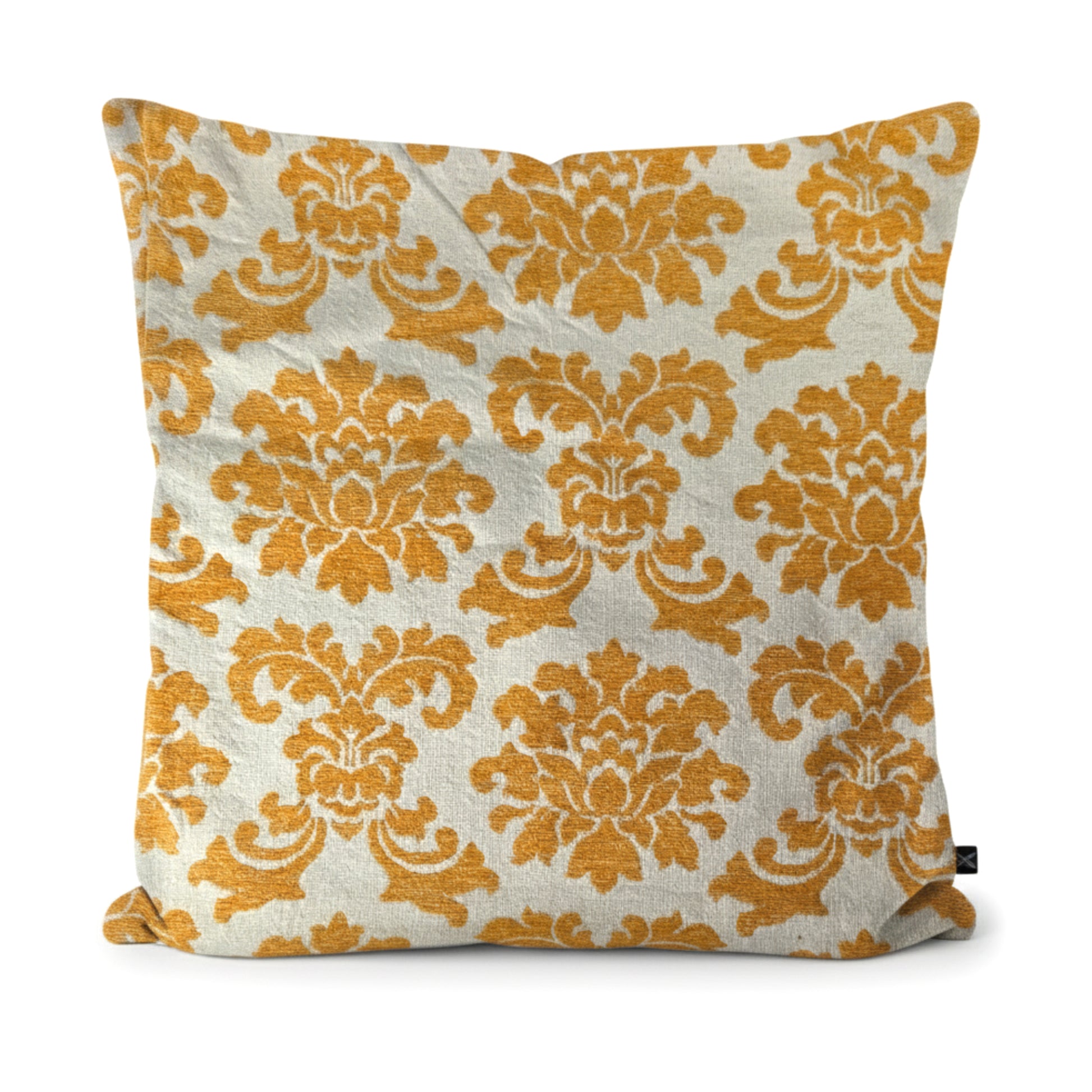 Almofada FJURI 60x60 Algodão com Flor de Lis em Amarelo mostarda