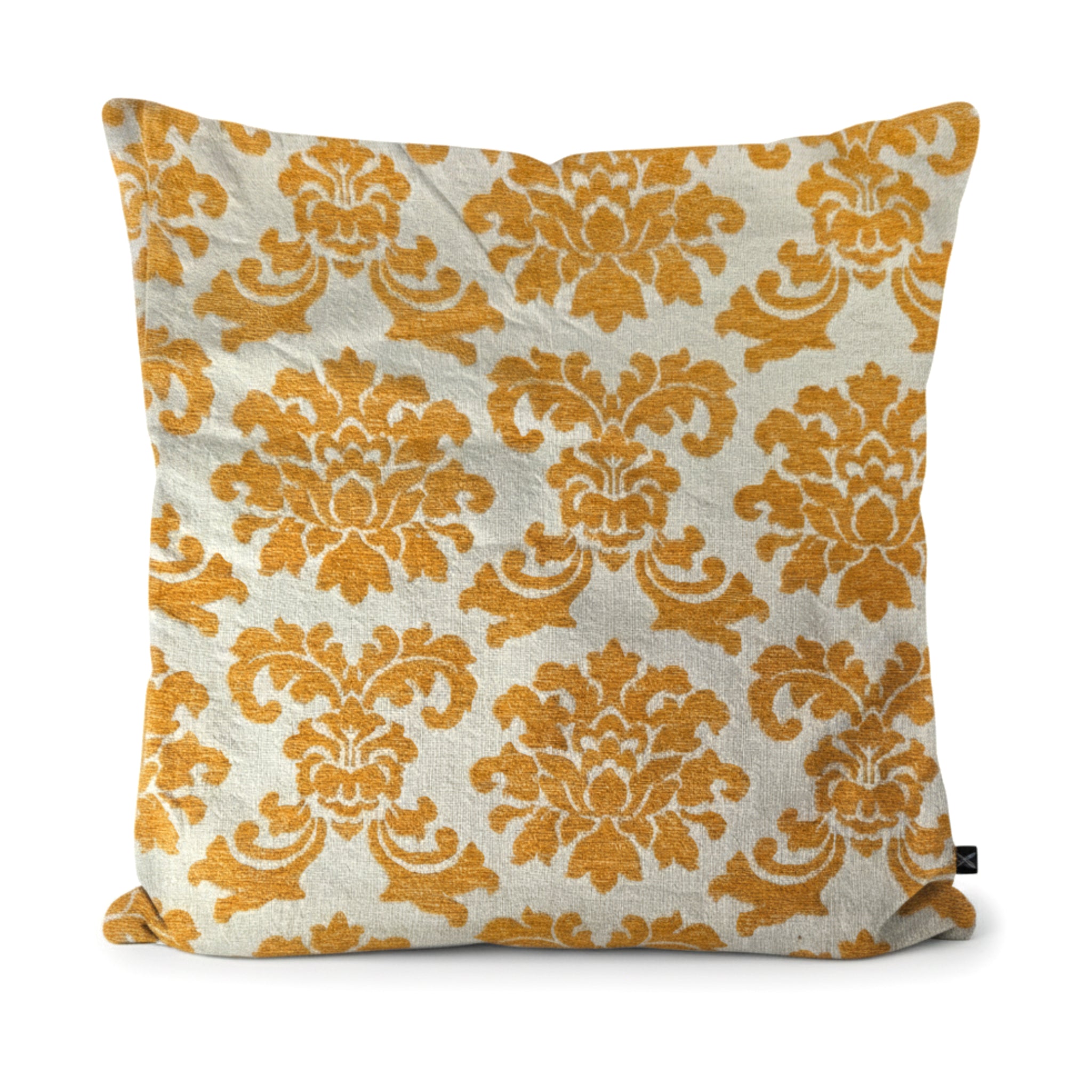 Almofada FJURI 60x60 Algodão com Flor de Lis em Amarelo mostarda