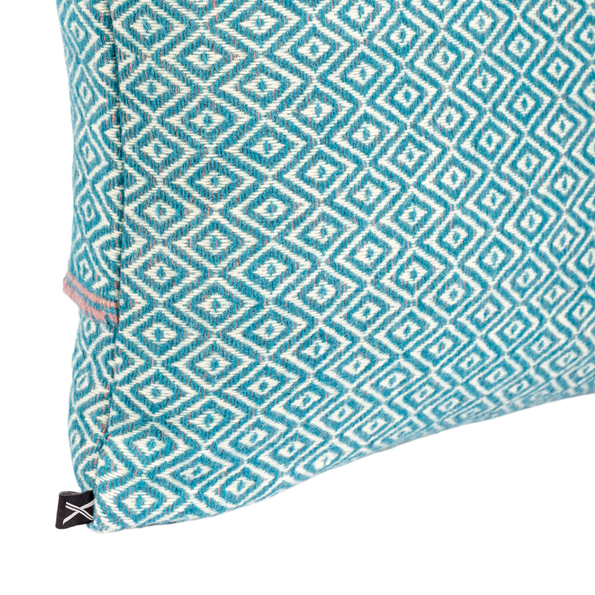 Almofada HEMMEK 45x45 Lã Azul em padrão diamante