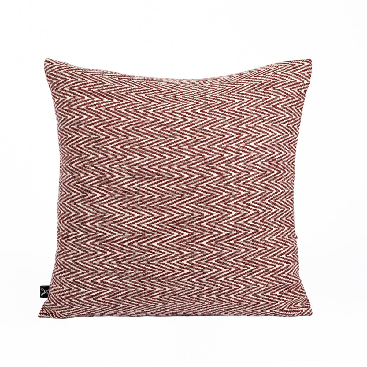 Almofada HEMMEK 45x45 Lã Bordeaux em padrão espinha