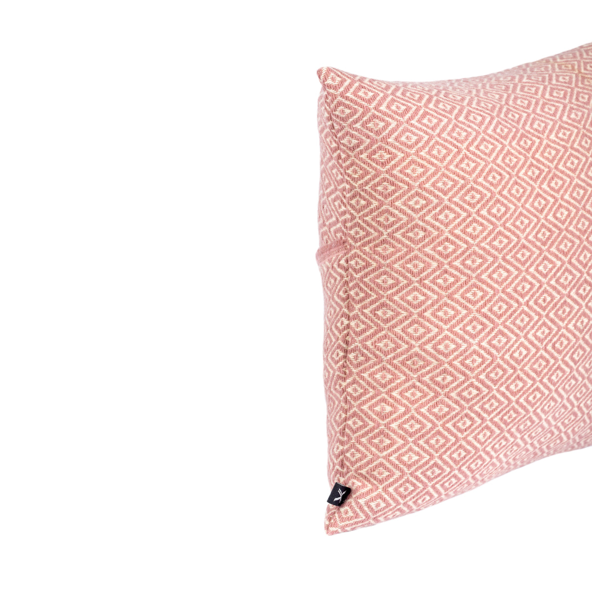 Almofada HEMMEK 45x45 Lã Rosa em padrão diamante