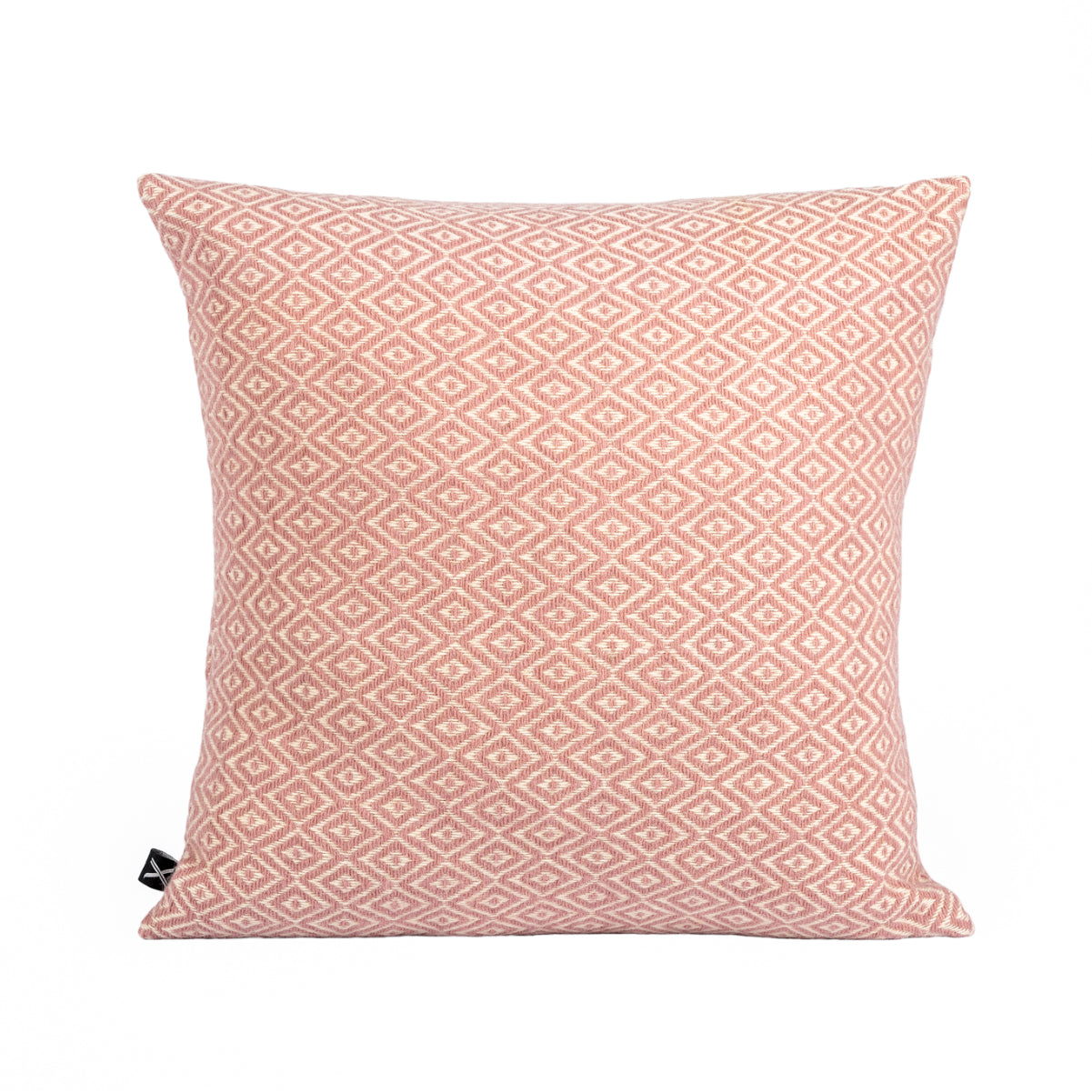 Almofada HEMMEK 45x45 Lã Rosa em padrão diamante