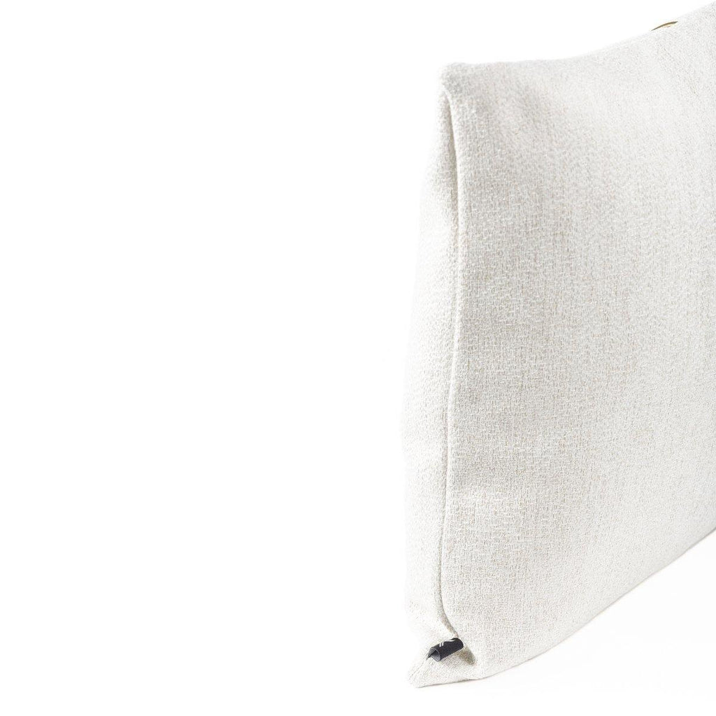Almofada JIDDI 50x50 Linho Branco com Vivo Dourado - KUXIN // Home Fashion