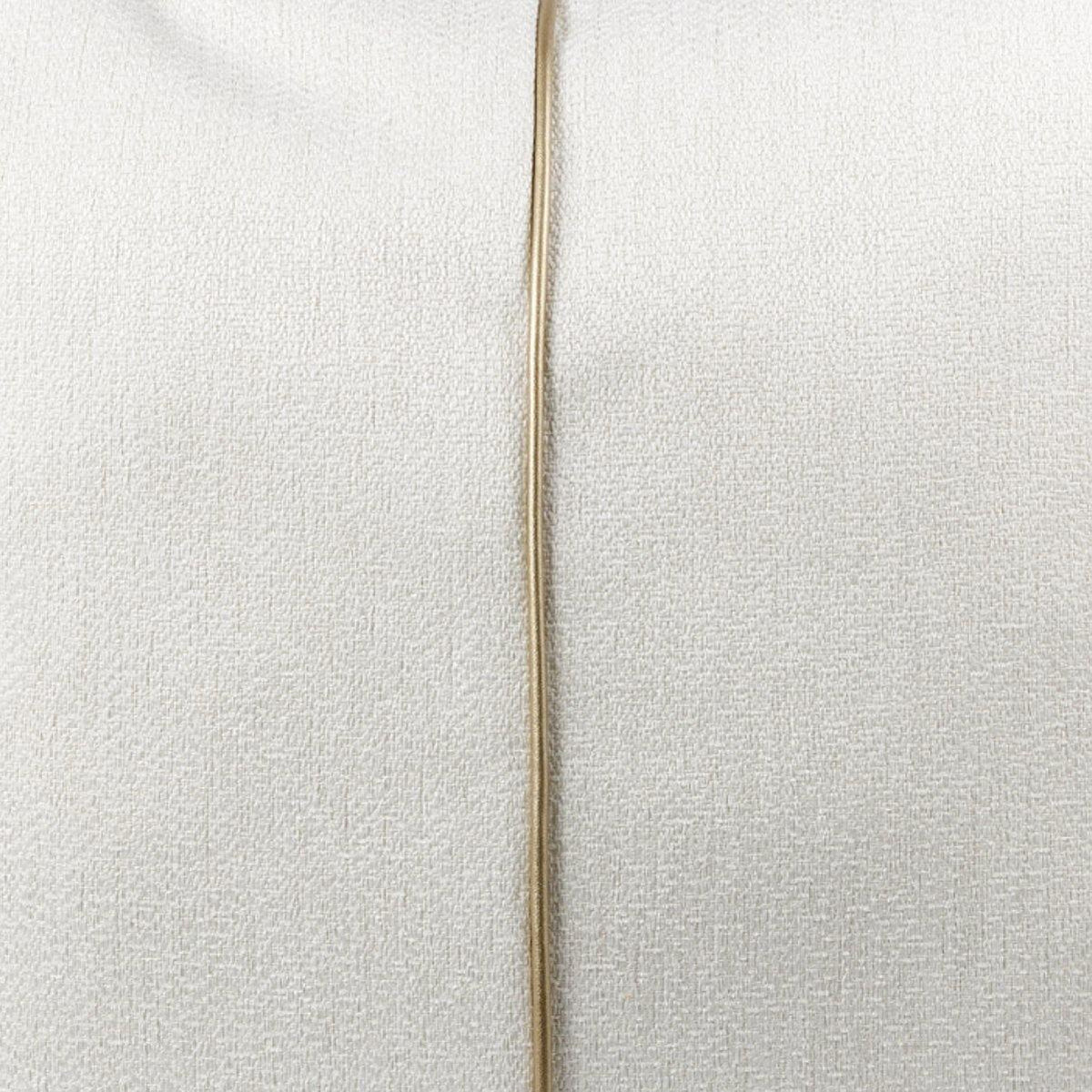 Almofada JIDDI 50x50 Linho Branco com Vivo Dourado - KUXIN // Home Fashion