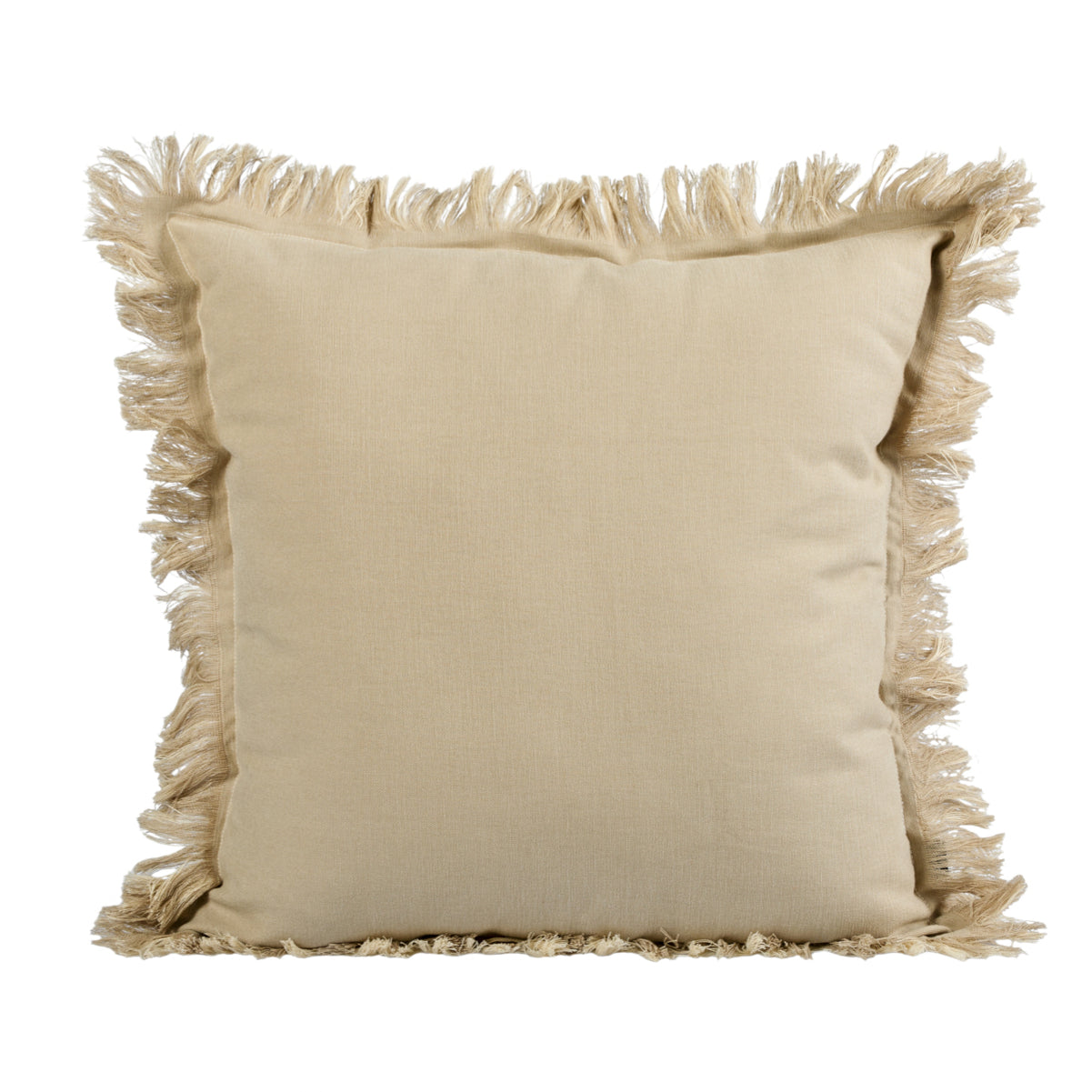 Almofada KULURI 45x45 Algodão 2 Tons Bege com Franja | ❤️  @casaparanos