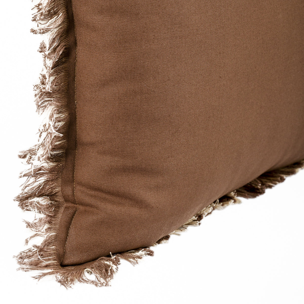 Almofada KULURI 45x45 Algodão 2 Tons Bege e Castanho com Franja | ❤️  @casaparanos