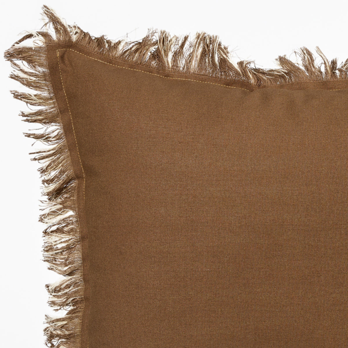Almofada KULURI 45x45 Algodão 2 Tons Bege e Castanho com Franja