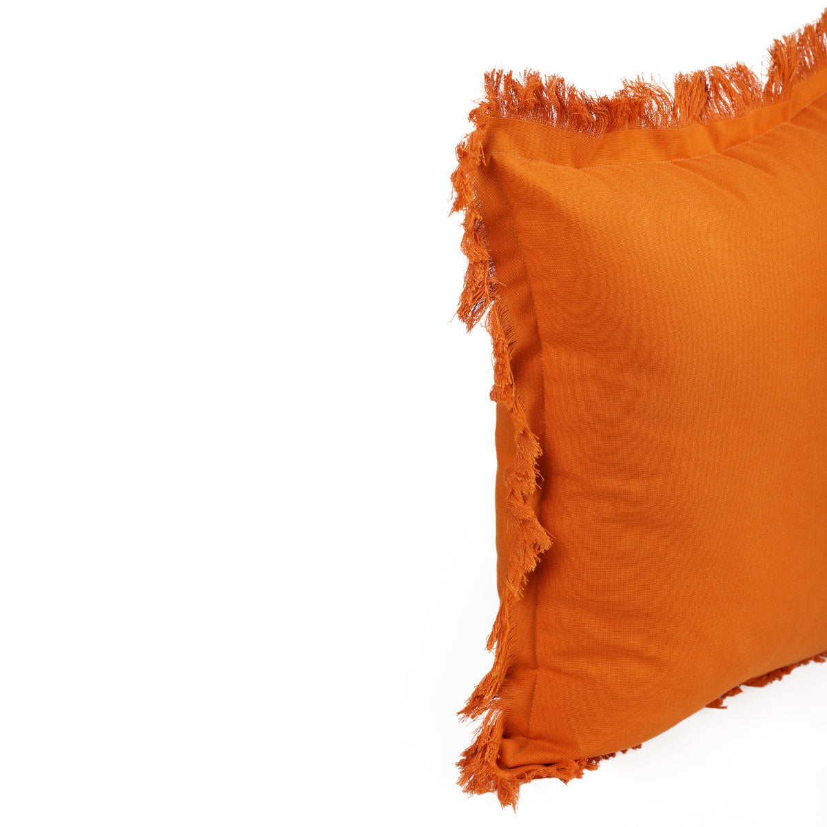 Almofada KULURI 45x45 Algodão Laranja com Franja
