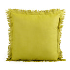 Cushion KULURI 45x45 Mustard Green Cotton with Fringe | ❤️ @martacyrnecarvalho