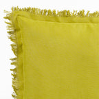 Cushion KULURI 45x45 Mustard Green Cotton with Fringe | ❤️ @martacyrnecarvalho