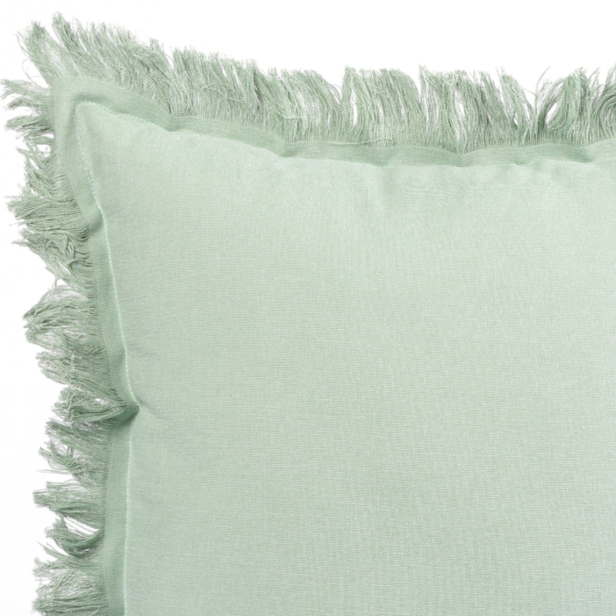 Almofada KULURI 45x45 Algodão Verde Oliva com Franja | ❤️ @martacyrnecarvalho