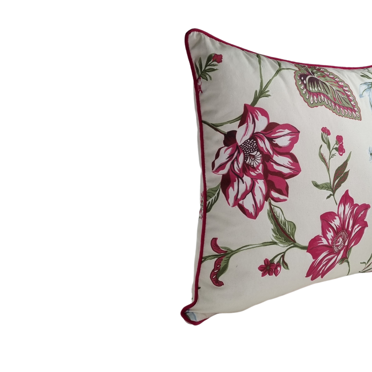 Almofada FJURI 45x45 Flores Rosa com vivo Rosa