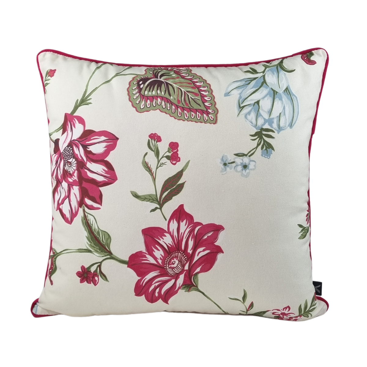Almofada FJURI 45x45 Flores Rosa com vivo Rosa