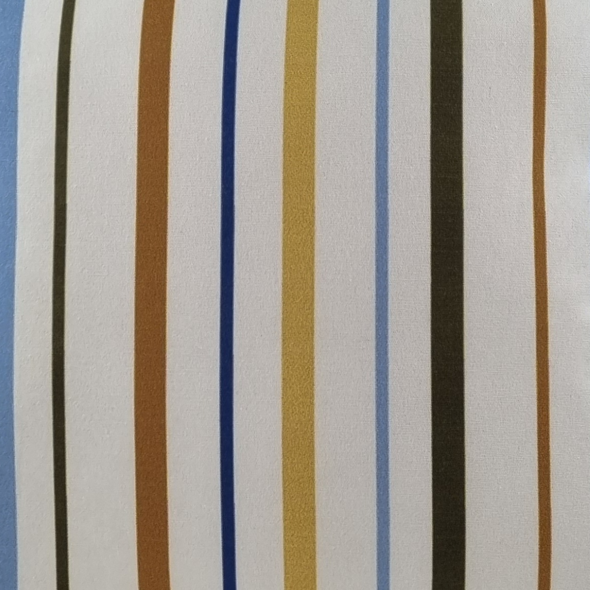 KULURI Cushion 45x45 Yellow, Blue and Brown Stripes with Yellow Edge