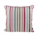 Cushion KULURI 45x45 Pink Green and Blue Stripes with Pink Trim