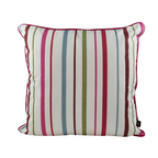 Cushion KULURI 45x45 Pink Green and Blue Stripes with Pink Trim