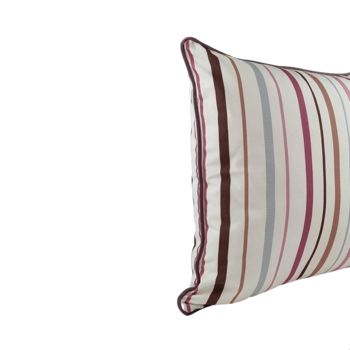 Cushion KULURI 45x45 Purple, Brown and Blue Stripes with Purple Edge