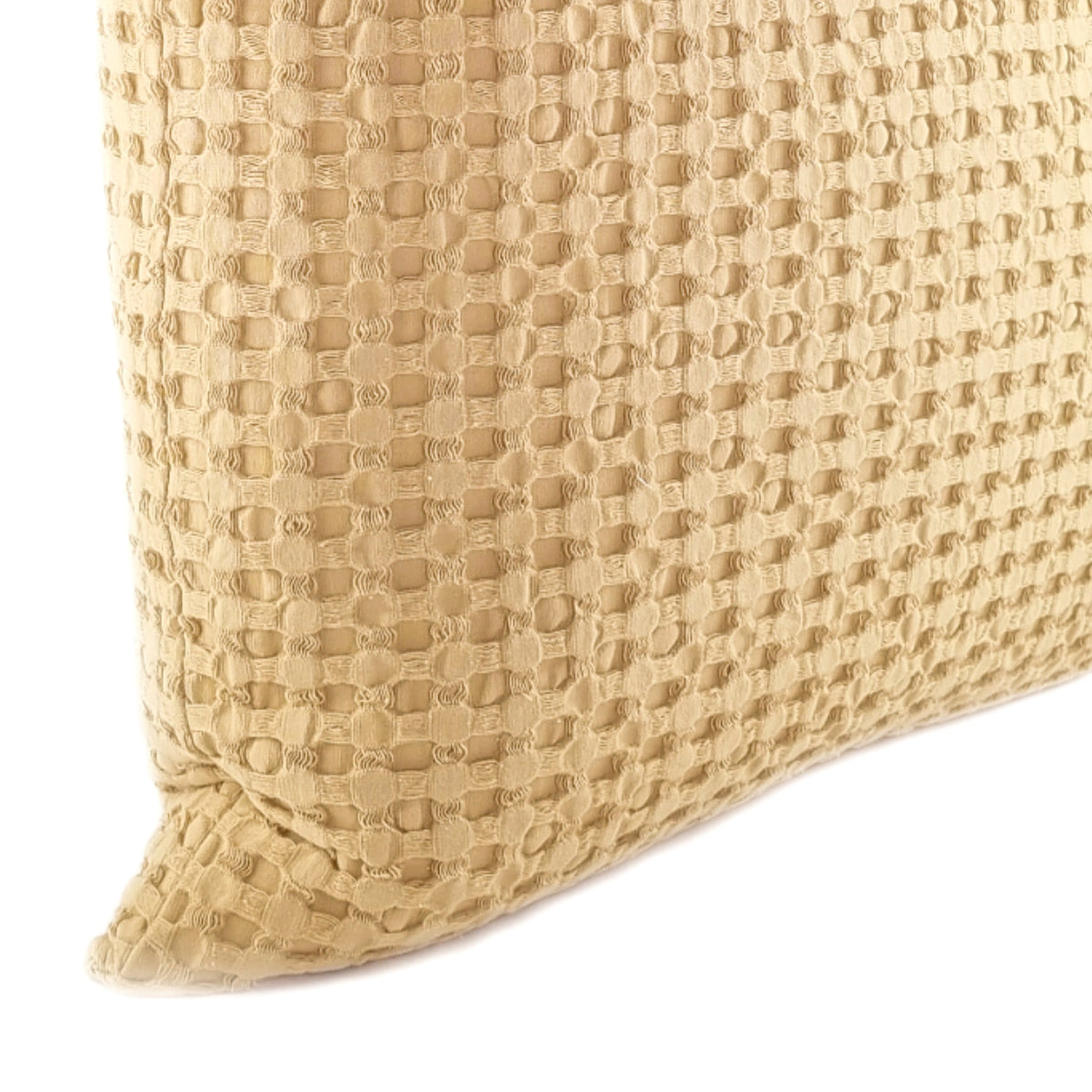 Almofada KULURI 50x50 Algodão Amarelo Mostarda com favos