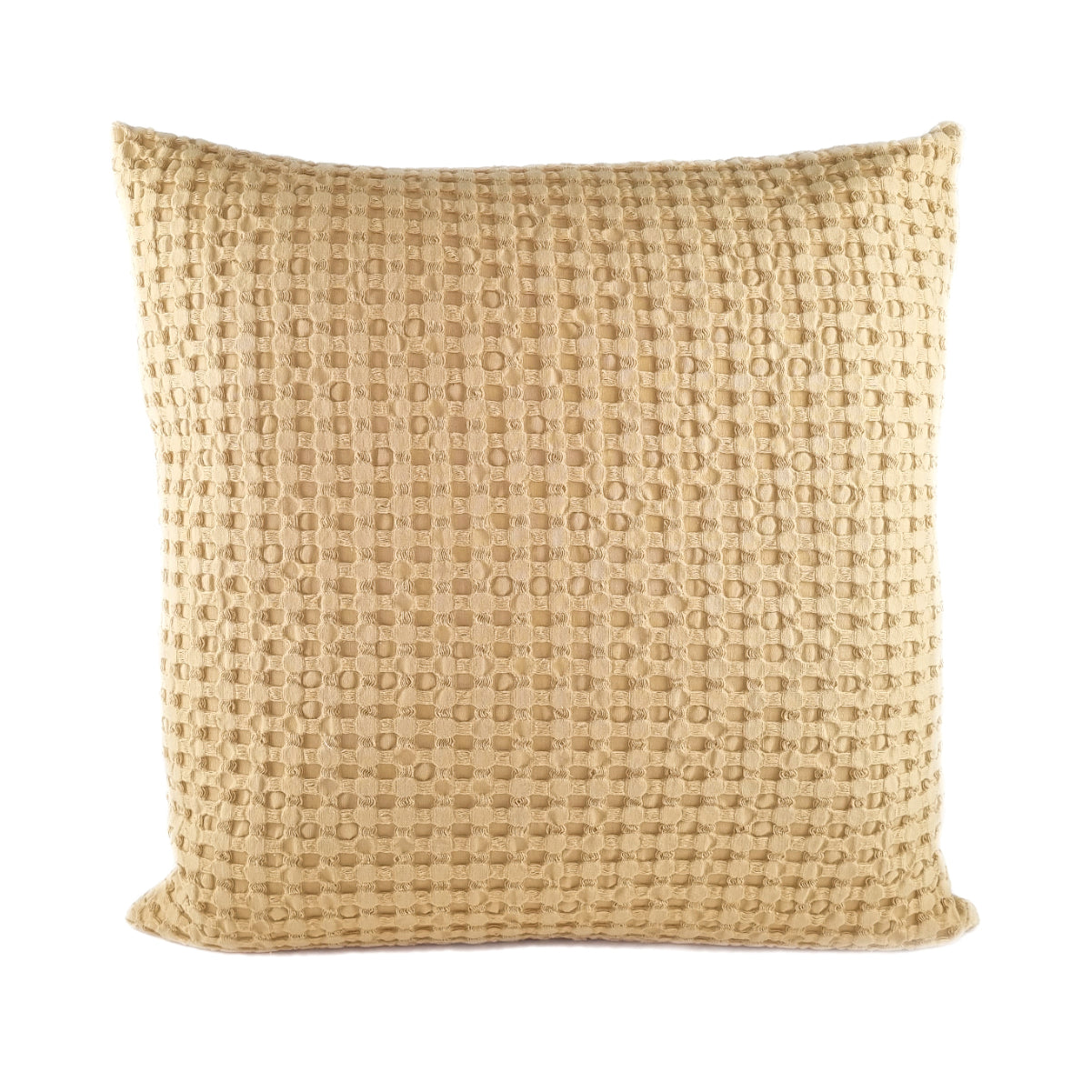 Almofada KULURI 50x50 Algodão Amarelo Mostarda com favos